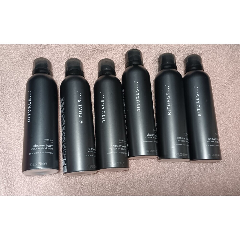 Rituals Homme Shower Foam Cedar Wood + Vit E Complex Lot of 6 NEW Import Paused
